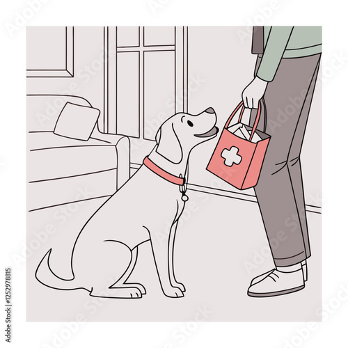 Service animals vector illustration