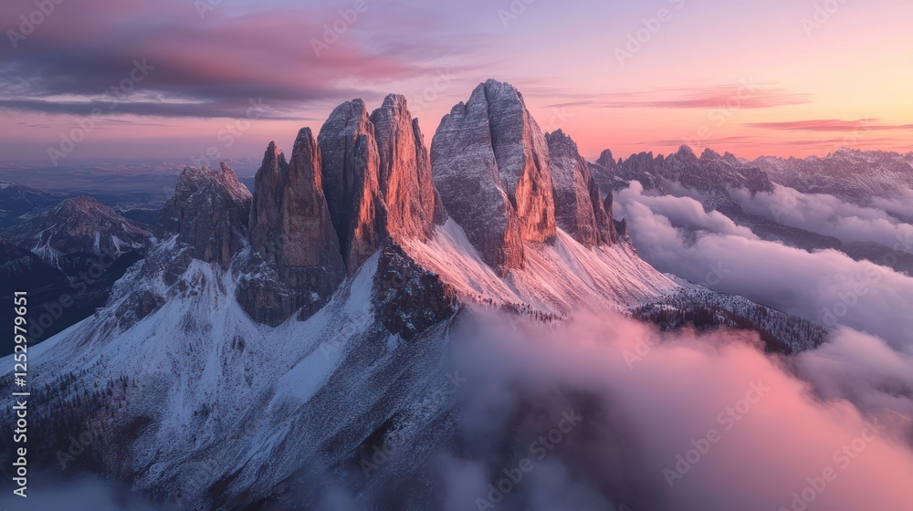 Obraz premium Majestic Tre Cime di Lavaredo Sunset Panorama