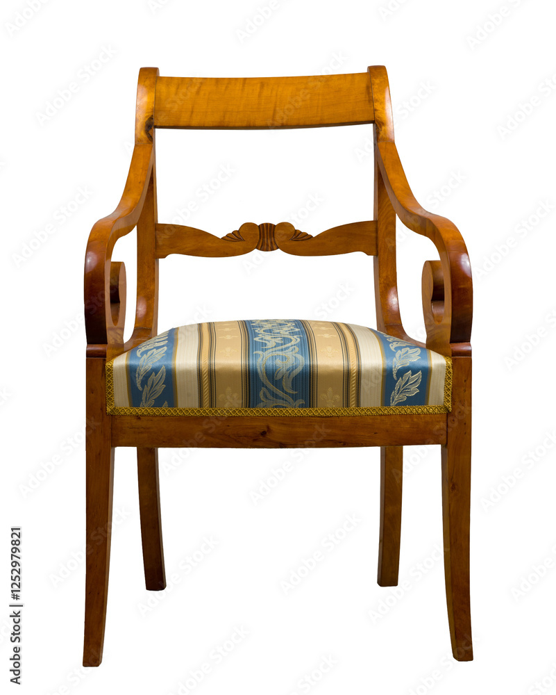 Biedermeier style armchair isolated on a white background.