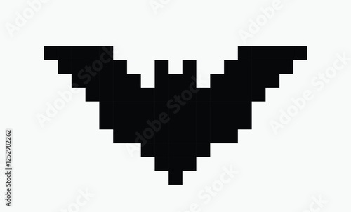 bat pixel art icon vector illustration.