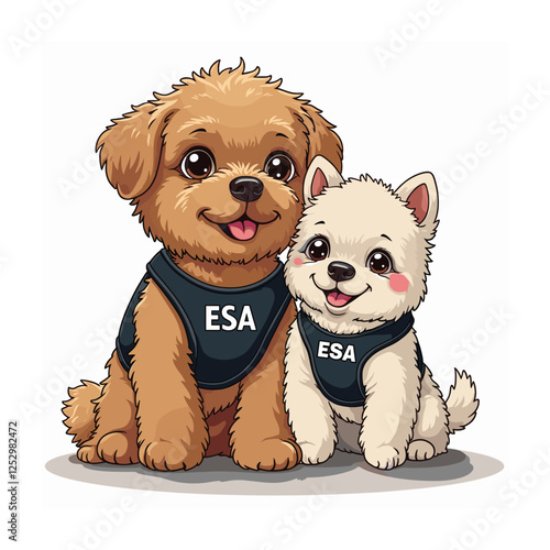 Service animals vector illustration