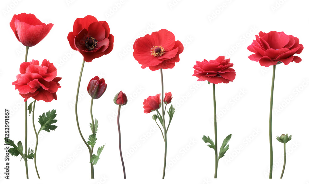 Obraz premium Vibrant red flowers and petals