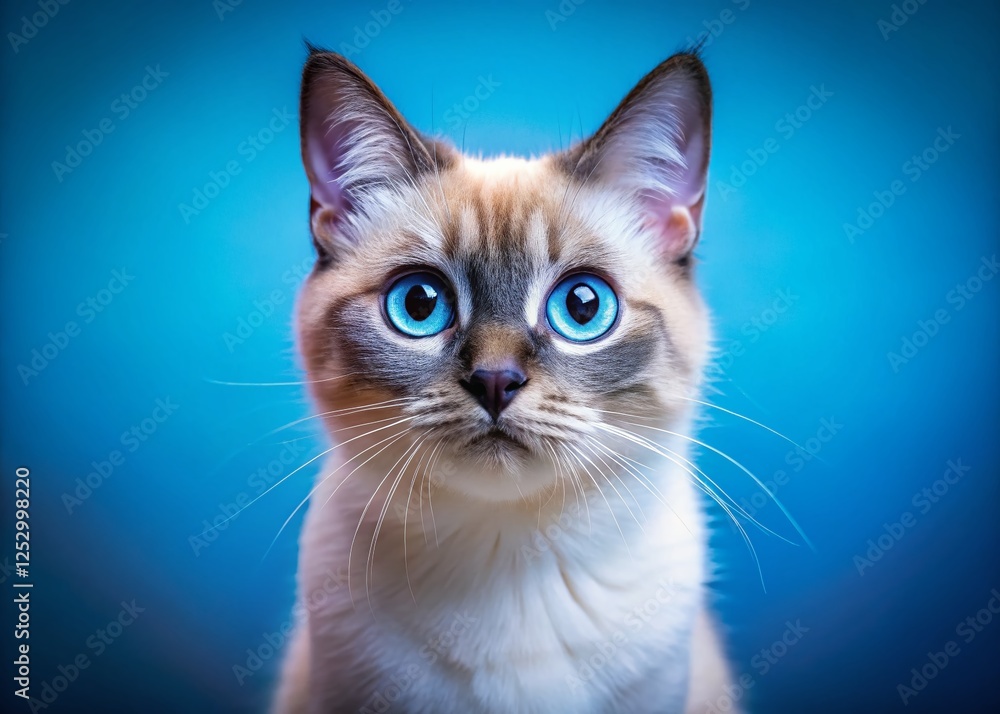 Obraz premium Funny Blue-Eyed Cat Posing in Studio - High-Resolution Stock Photo