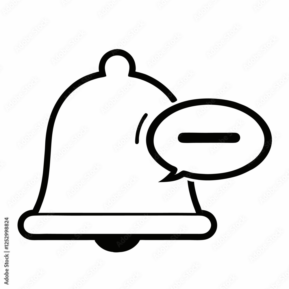 Fototapeta premium Bell and chat bubble icon Outline and chat bubble vector illustration (2)