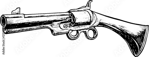 Vintage Revolver Illustration