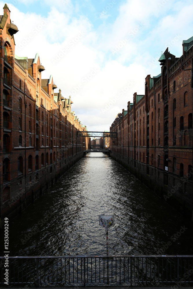 Naklejka premium Warehouses at the Hafencity Hamburg Port, Germany