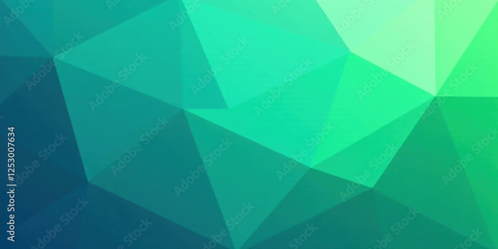 Fototapeta premium Abstract Green Teal Geometric Low Poly Background Design