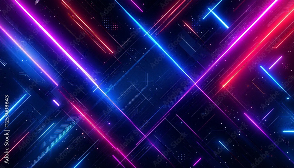 Glowing Neon Lines on Dark Background Glowing Neon Lines on Dark Background