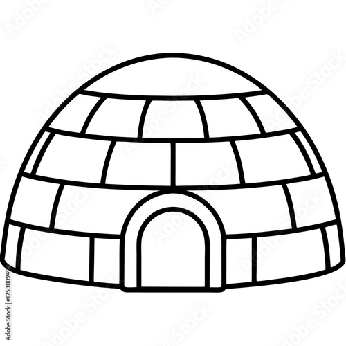 Arctic Igloo Line Illustration