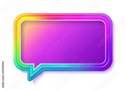 Pastel Frame Purple Speech Bubble with White Line photo