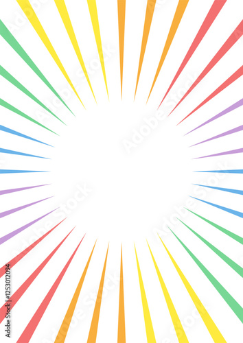 シンプルなカラフルサンバースト背景