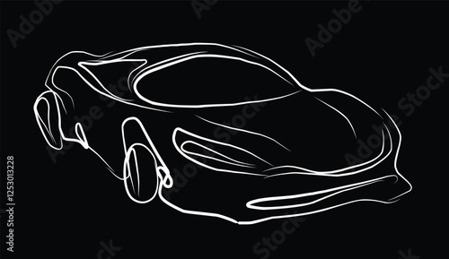 Car outline lineart simple design.eps