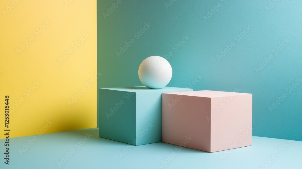 Minimalist geometric shapes in modern setting Minimalist geometric shapes in modern setting