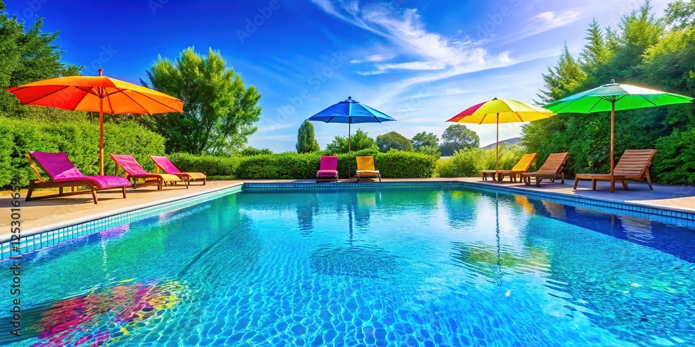 Obraz premium Summer Poolside Oasis