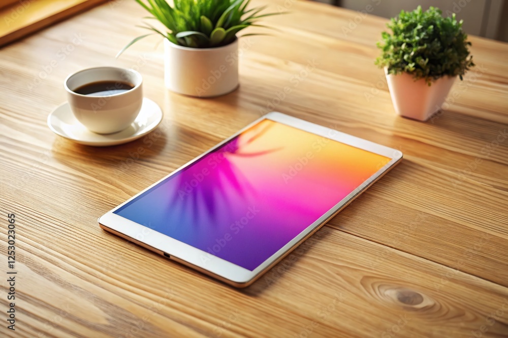 Innovative Product Design Mockup: Clean Minimalist Aesthetic on Wooden Table Innovative Product Design Mockup: Clean Minimalist Aesthetic on Wooden Table