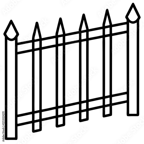 Classic Wooden Fence Line Art Design