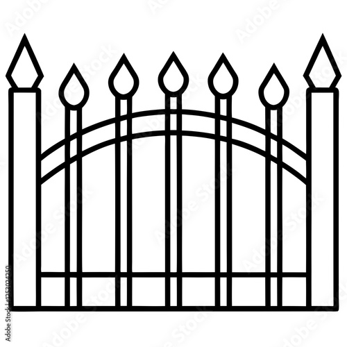 Classic Wooden Fence Line Art Design