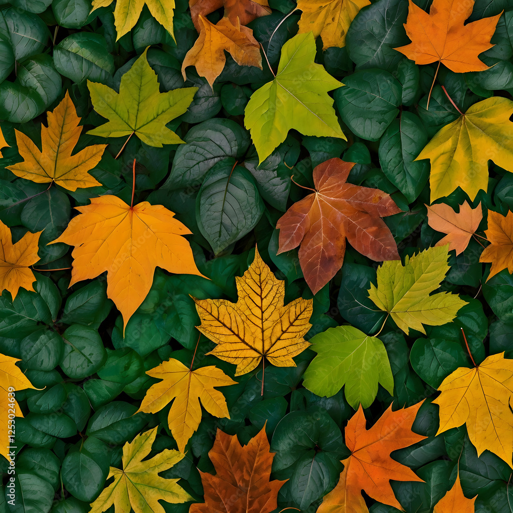 Verdant harmony a refreshing blend of lush green and soft golden leaves in a natural background Verdant harmony a refreshing blend of lush green and soft golden leaves in a natural background