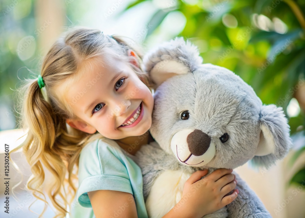 Adorable Plush Koala and Girl: A Sweet Friendship Adorable Plush Koala and Girl: A Sweet Friendship