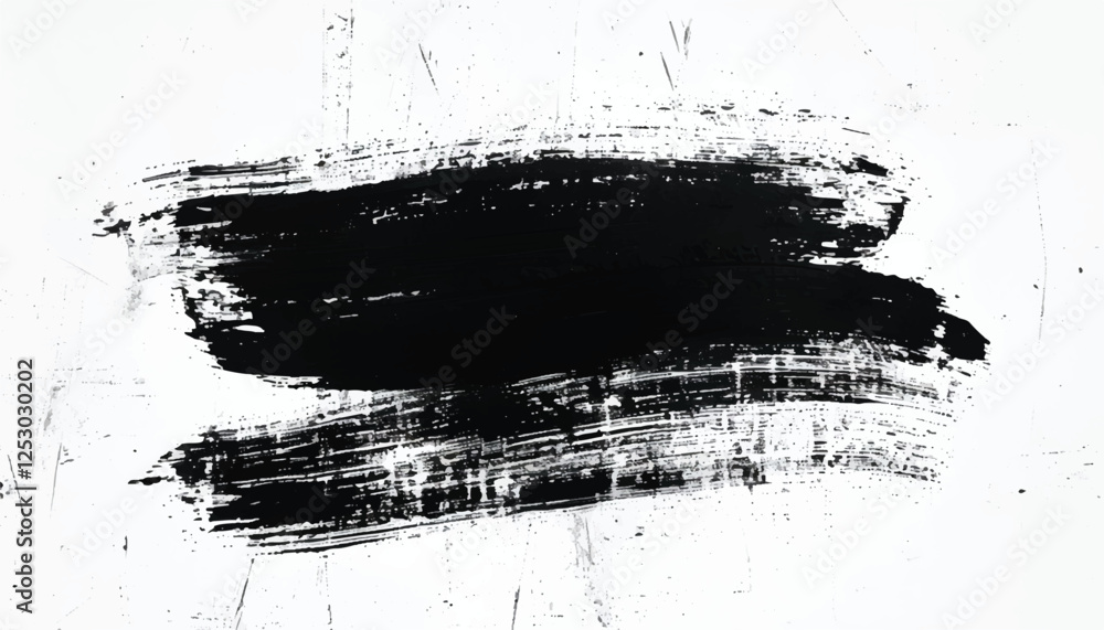 Naklejka premium Black ink paint stroke background. Brush paint stroke background. Vector black paint ink brush stroke brush or texture. Grunge texture for background.