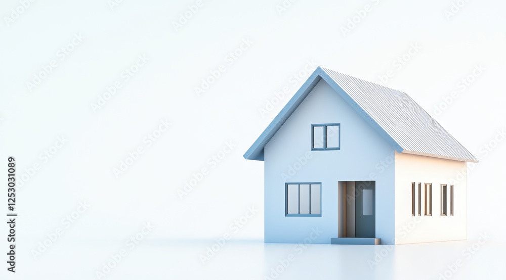 simple two story house with white exterior and blue accents, featuring large windows and welcoming entrance. This modern design evokes sense of tranquility and comfort simple two story house with white exterior and blue accents, featuring large windows and welcoming entrance. This modern design evokes sense of tranquility and comfort