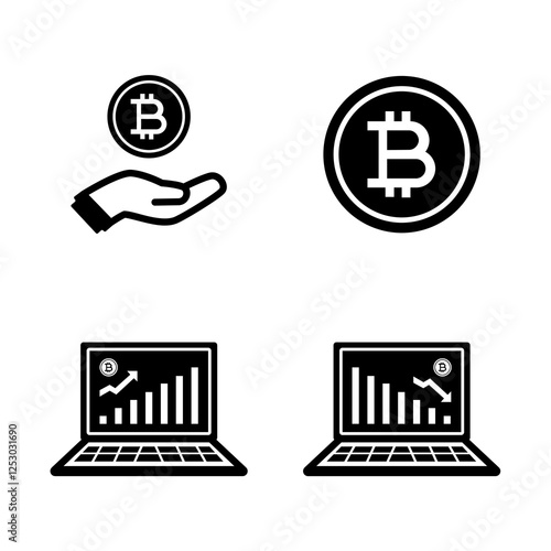 bitcoin icon pack is suitable for financial, business, etc. design themes