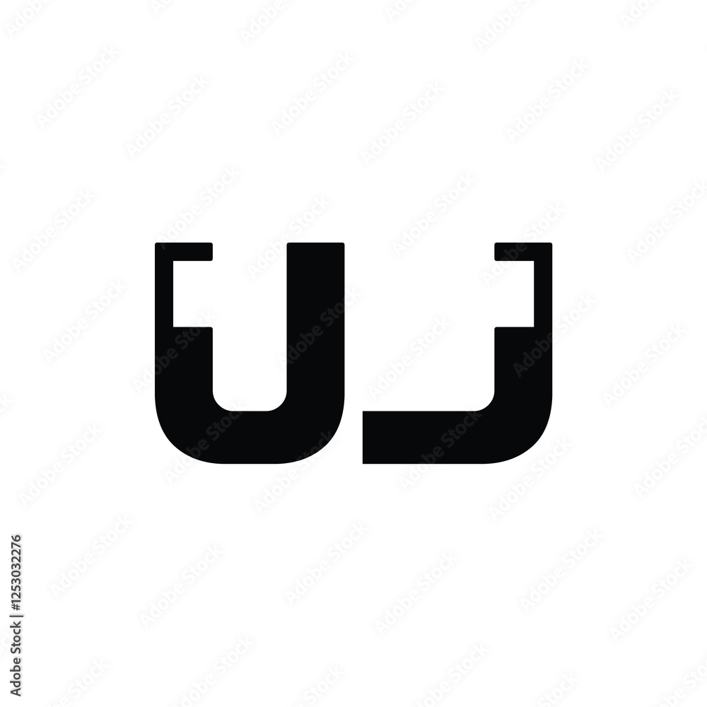 UJ monogram logo design letter text name symbol monochrome logotype alphabet character simple logo UJ monogram logo design letter text name symbol monochrome logotype alphabet character simple logo