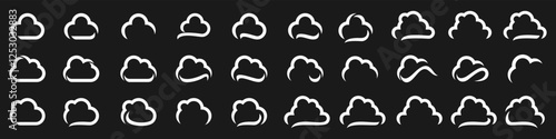 set of cloud logo design inspiration. cloud logos icon template vector set.