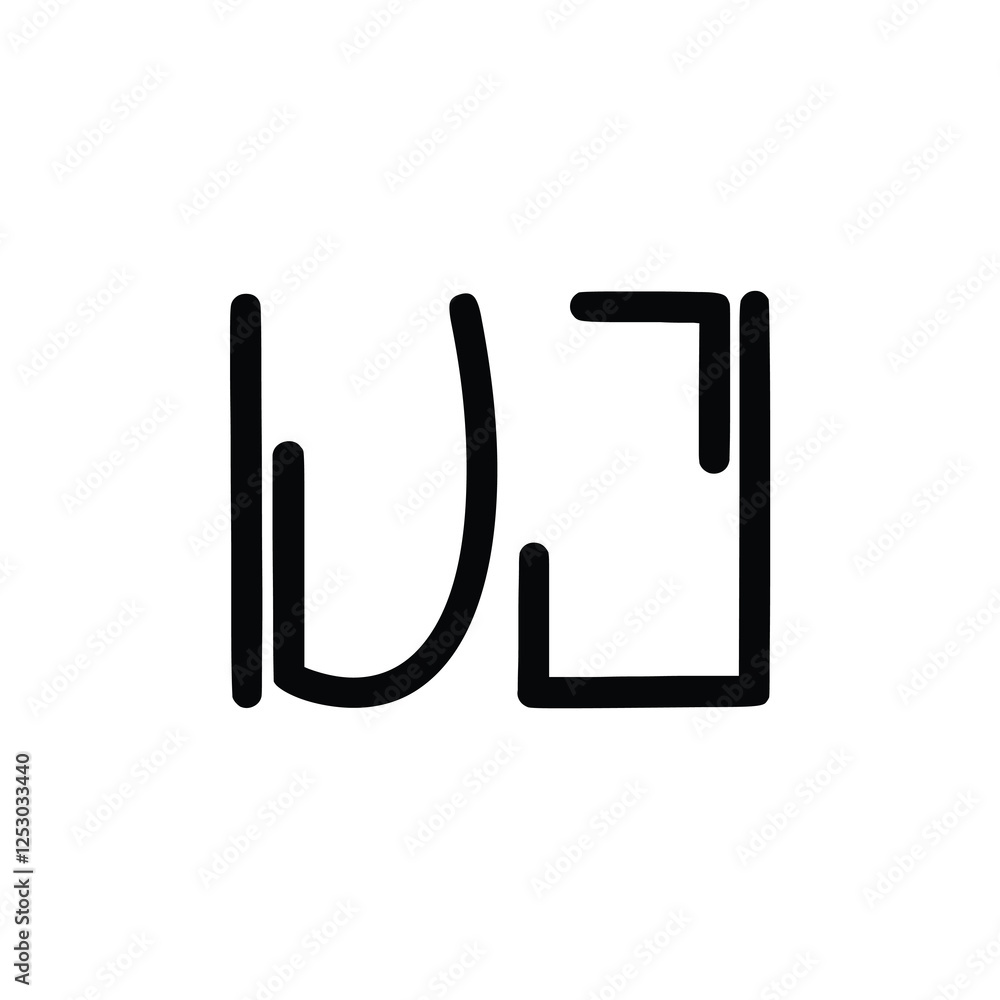 UJ monogram logo design letter text name symbol monochrome logotype alphabet character simple logo UJ monogram logo design letter text name symbol monochrome logotype alphabet character simple logo