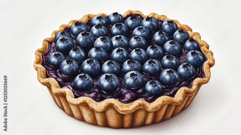 This image features a close-up of a blueberry cheesecake tart. It's a delectable dessert with a golden pastry crust filled with a creamy blueberry pudding and garnished with fresh blueberries on top. This image features a close-up of a blueberry cheesecake tart. It's a delectable dessert with a golden pastry crust filled with a creamy blueberry pudding and garnished with fresh blueberries on top.