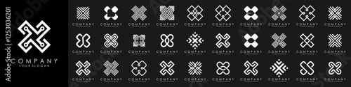 Set of letter X logo design vector. Modern futuristic abstract icon design collection