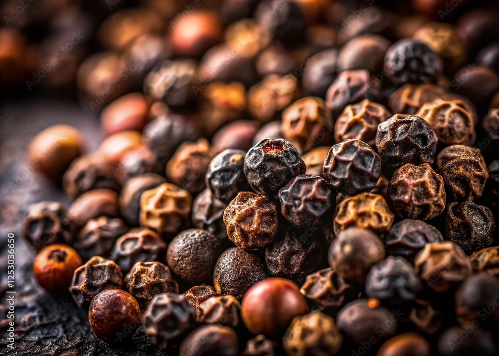 Low Light Macro Photography of Black Peppercorns Low Light Macro Photography of Black Peppercorns