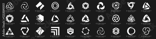 set of Abstract logos collection. Geometrical abstract logos. vector illustration