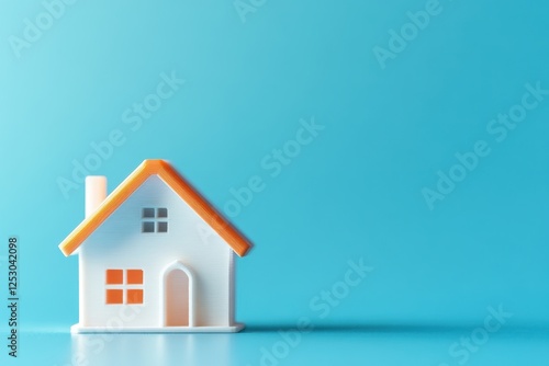 Wallpaper Mural Building a dream home a miniature house model on a blue background creative concept minimalist environment product photography Torontodigital.ca