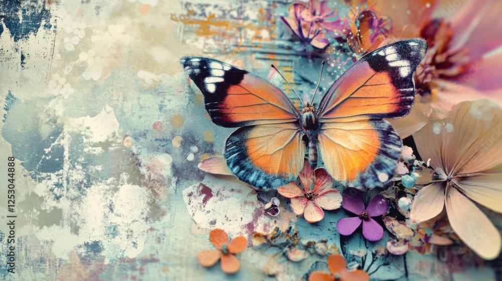 Fototapeta premium Summer scrapbook graphics inspire creative storytelling.