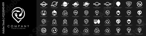 set of creative Food Logo Design Inspiration. vector illustration