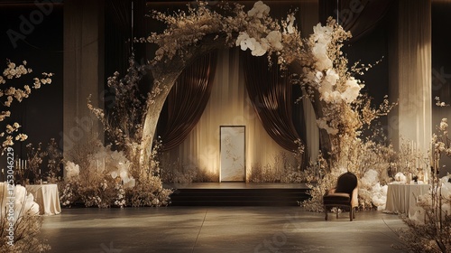 Elegant Wedding Ceremony Arch Decor with Dried Flowers