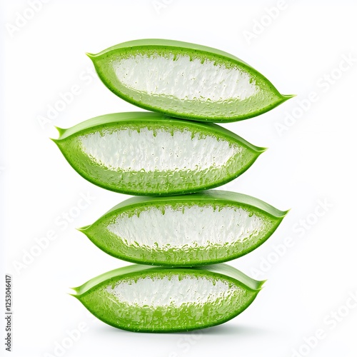 Wallpaper Mural Stacked Aloe Vera Slices Against White Background Torontodigital.ca