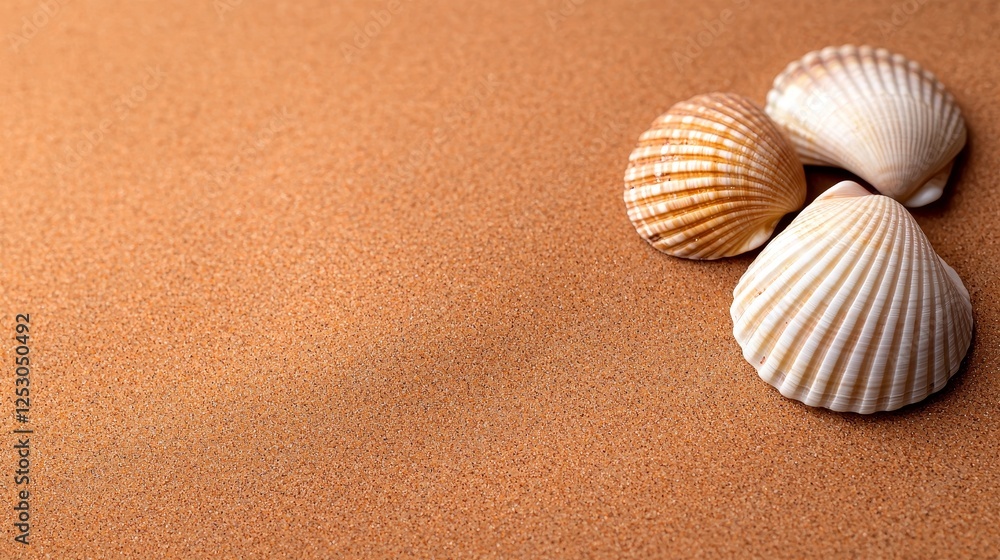 Close-up of seashells on sandy beach. Close-up of seashells on sandy beach.