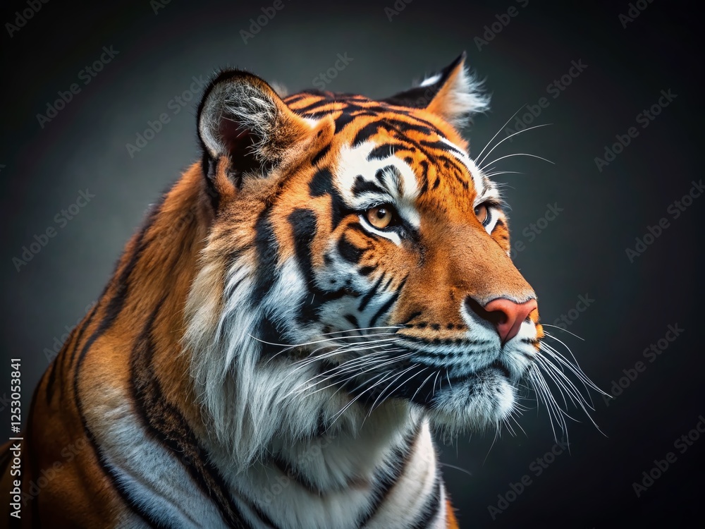 Fototapeta premium Majestic Bengal Tiger Profile Portrait - Powerful Wildlife Photography