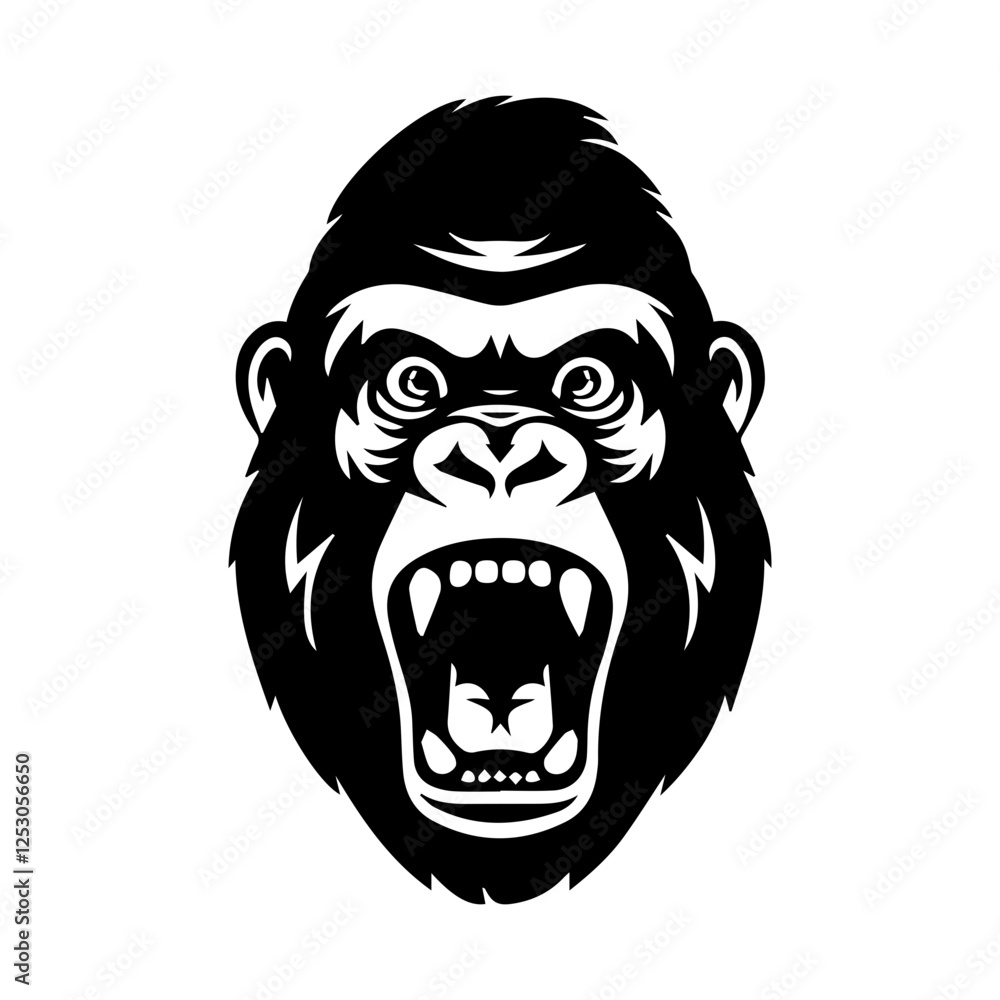 Illustration Gorilla Face Silhouette Vector File Illustration Gorilla Face Silhouette Vector File