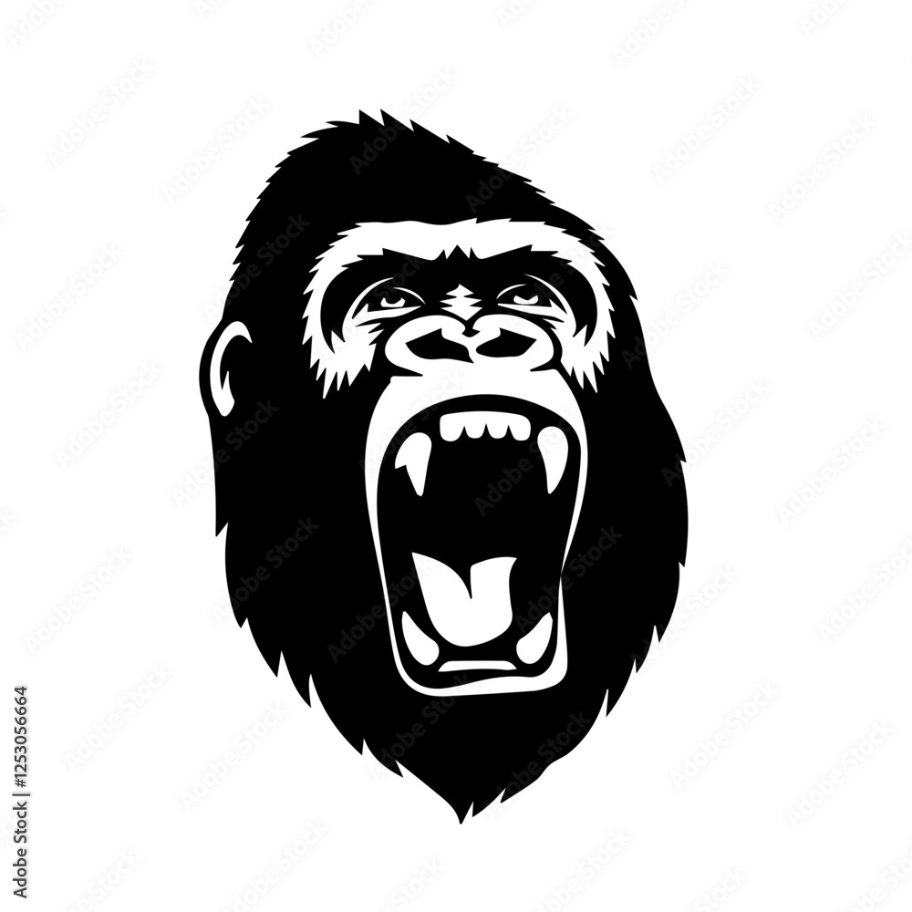 Fototapeta premium Illustration Gorilla Face Silhouette Vector File