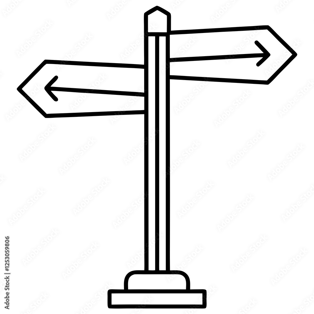 Creative Line Art Signposts in Vector