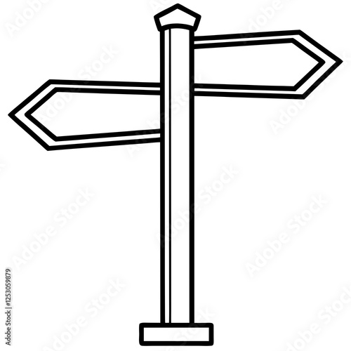 Creative Line Art Signposts in Vector