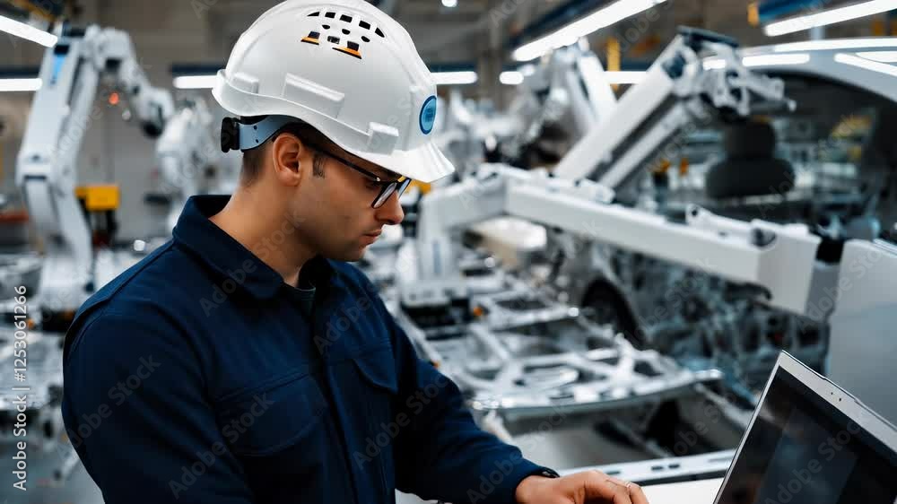 Engineer Working in Automotive Manufacturing Engineer Working in Automotive Manufacturing