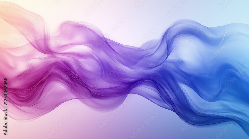 Abstract purple and blue flowing waves create serene and dynamic visual Abstract purple and blue flowing waves create serene and dynamic visual