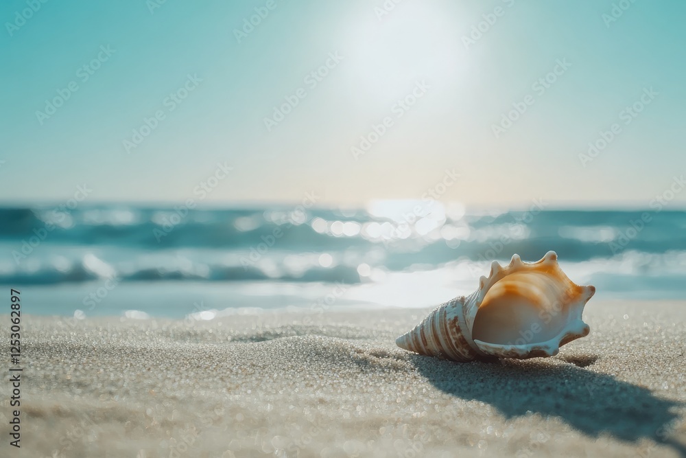 Sea shells on the sandy summer beach. Ocean as background. Seashells. Sea shells on the sandy summer beach. Ocean as background. Seashells.