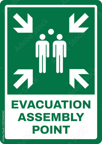 emergency and first aid safety signs v2 uppercase text_evacuation assembly point_portrait size a4/a3/a2/a1	 

