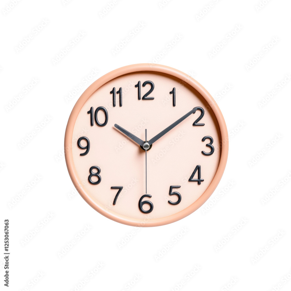 Pastel Pink Analog Wall Clock Showing the Time Pastel Pink Analog Wall Clock Showing the Time