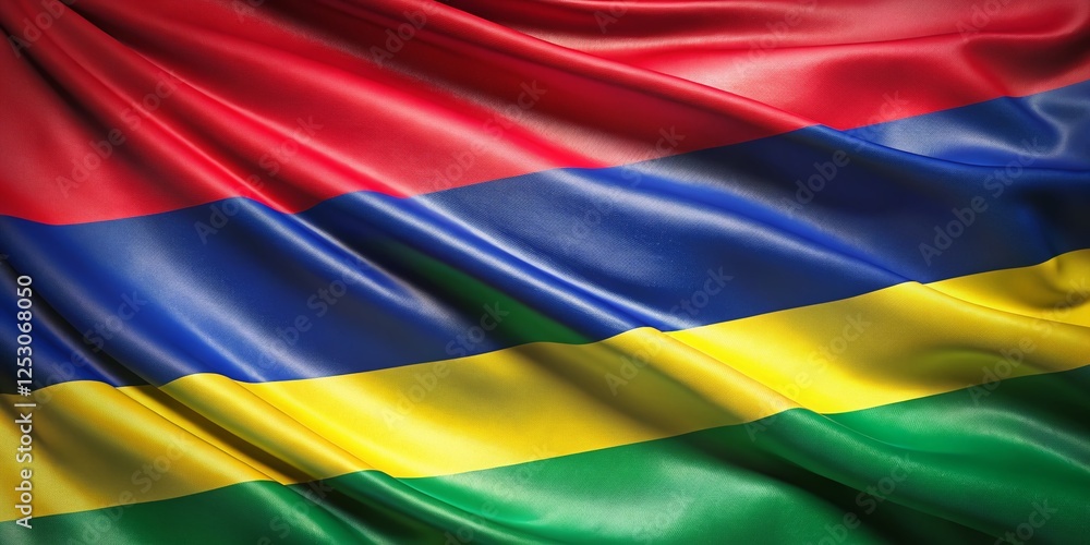 Mauritius Flag: Close-Up 3D Render of National Symbol, African Patriotism Mauritius Flag: Close-Up 3D Render of National Symbol, African Patriotism
